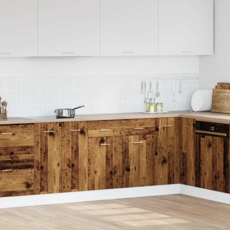 vidaXL Onderkast met lade Lyon 80x46x81,5 cm bewerkt hout oud houtkleurig afbeelding3 - 1