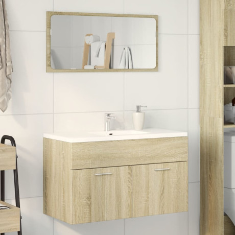 vidaXL Wastafelkast 90x38,5x46 cm bewerkt hout sonoma eikenkleurig afbeelding3 - 1