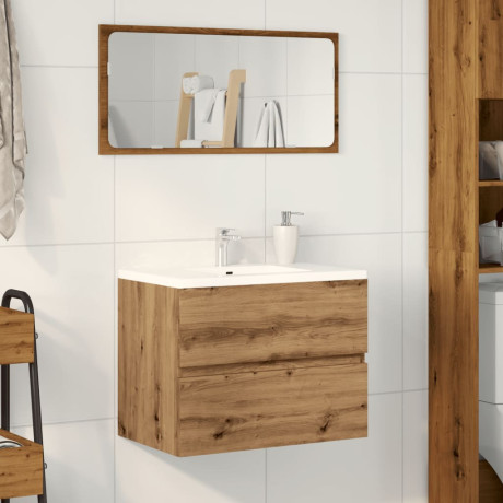 vidaXL Badkamerkast 60x38,5x45 cm bewerkt hout artisanaal eikenkleurig afbeelding3 - 1
