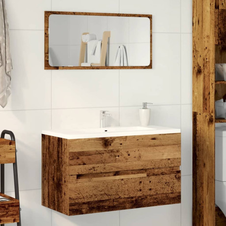 vidaXL Badkamerwandkast 80x38,5x45 cm bewerkt hout oud houtkleurig afbeelding3 - 1