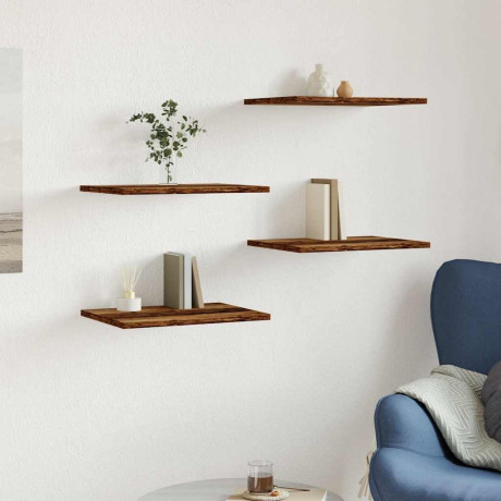 vidaXL Wandschappen 4 st 40x30x1,5 cm bewerkt hout oud houtkleurig afbeelding3 - 1
