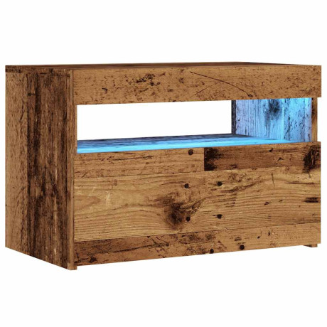 vidaXL Tv-meubel met LED 60x35x40 cm bewerkt hout oud hout afbeelding3 - 1