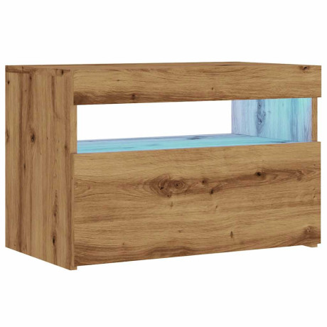 vidaXL Tv-meubel met LED 60x35x40 cm bewerkt hout artisanaal eiken afbeelding3 - 1