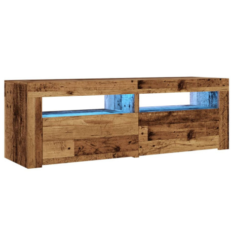 vidaXL Tv-meubel met LED 120x35x40 cm bewerkt hout oud hout afbeelding3 - 1
