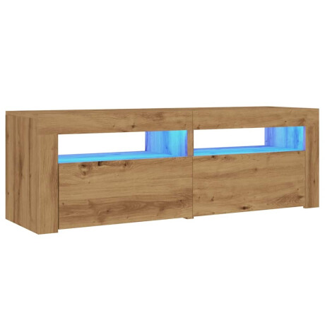 vidaXL Tv-meubel met LED 120x35x40 cm bewerkt hout artisanaal eiken afbeelding3 - 1