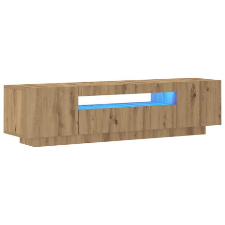 vidaXL Tv-meubel met LED 160x35x40 cm bewerkt hout artisanaal eiken afbeelding3 - 1