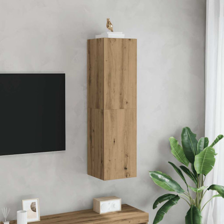 vidaXL Tv-meubel 30,5x30x110 cm bewerkt hout artisanaal eikenkleur afbeelding3 - 1
