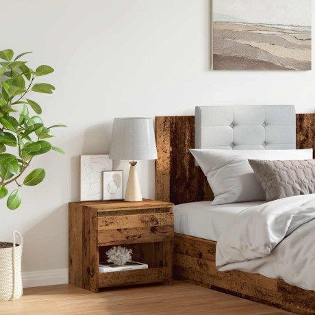 vidaXL Nachtkastje 40x30x39 cm bewerkt hout oud houtkleurig afbeelding3 - 1