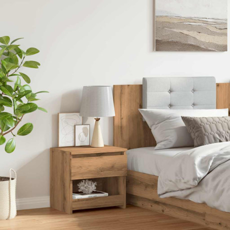 vidaXL Nachtkastje 40x30x39 cm bewerkt hout artisanaal eikenkleur afbeelding3 - 1