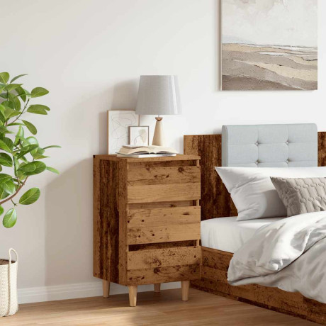 vidaXL Nachtkastje 40x35x69 cm bewerkt hout oud houtkleurig afbeelding3 - 1