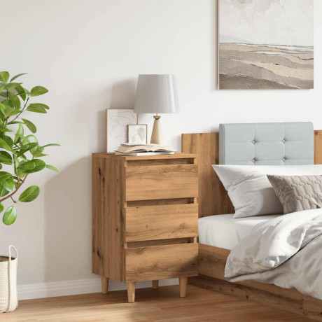 vidaXL Nachtkastje 40x35x69 cm bewerkt hout artisanaal eikenkleur afbeelding3 - 1