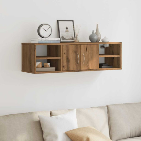 vidaXL Wandkast 101x30x29 cm bewerkt hout artisanaal eikenkleurig afbeelding3 - 1