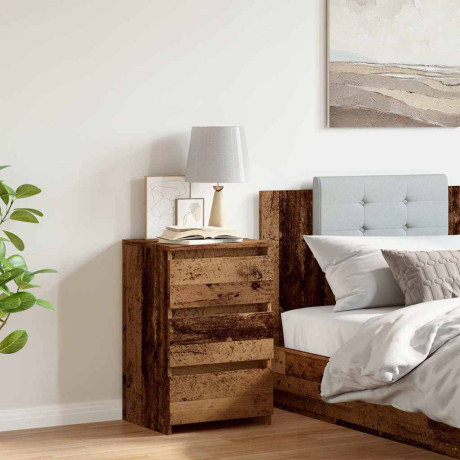 vidaXL Nachtkastje 40x35x62,5 cm bewerkt hout oud houtkleurig afbeelding3 - 1