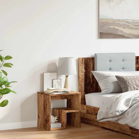 vidaXL Nachtkastje 40x30x40 cm bewerkt hout oud houtkleurig afbeelding3 - 1