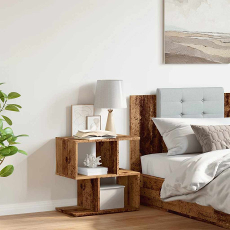 vidaXL Nachtkastje 50x30x51,5 cm bewerkt hout oud houtkleurig afbeelding3 - 1