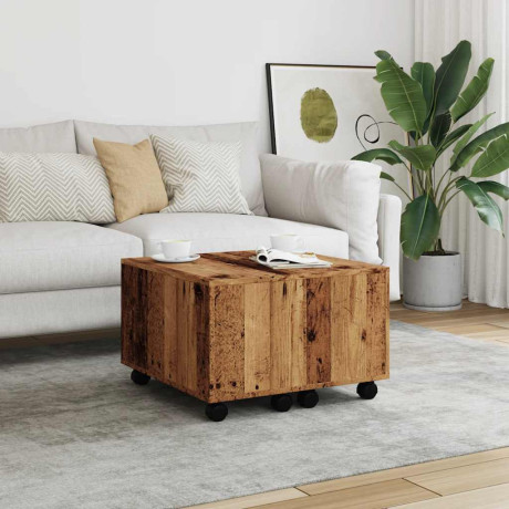 vidaXL Salontafel 60x60x38 cm bewerkt hout oud houtkleurig afbeelding3 - 1