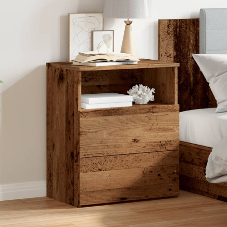 vidaXL Nachtkastje 50x32x60 cm bewerkt hout oud houtkleurig afbeelding3 - 1