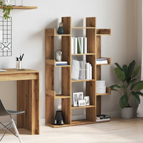 vidaXL Boekenkast 86x25,5x140 cm bewerkt hout artisanaal eikenkleur afbeelding3 - 1
