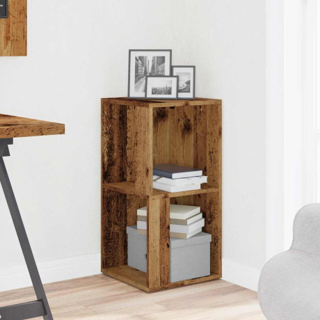 vidaXL Hoekkast 33x33x67 cm bewerkt hout oud houtkleurig afbeelding3 - 1