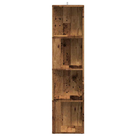 vidaXL Hoekkast 33x33x132 cm bewerkt hout oud houtkleurig afbeelding3 - 1