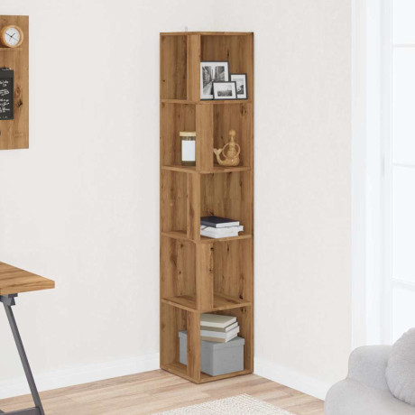vidaXL Hoekkast 33x33x165 cm bewerkt hout artisanaal eikenkleur afbeelding3 - 1