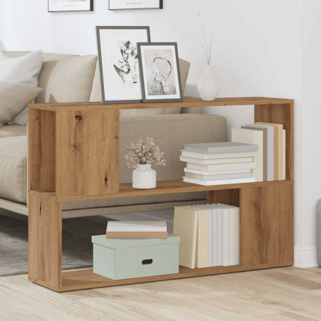 vidaXL Boekenkast 100x24x63 cm bewerkt hout artisanaal eikenkleur afbeelding3 - 1