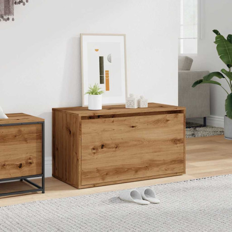 vidaXL Halbankje 80x40x45 cm bewerkt hout artisanaal eikenkleur afbeelding3 - 1