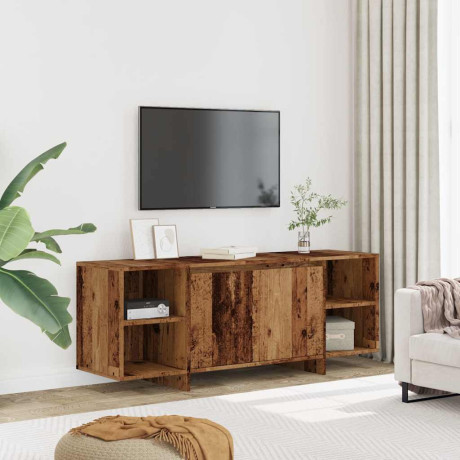 vidaXL Tv-meubel 130x35x50 cm bewerkt hout oud houtkleurig afbeelding3 - 1