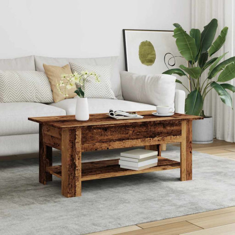 vidaXL Salontafel 102x55x42 cm bewerkt hout oud houtkleurig afbeelding3 - 1
