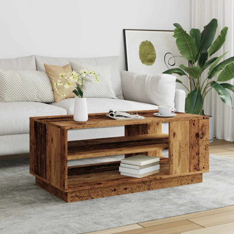 vidaXL Salontafel 102x55x43 cm bewerkt hout oud houtkleurig afbeelding3 - 1