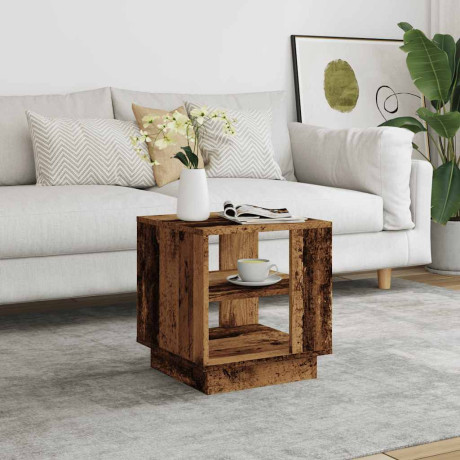 vidaXL Salontafel 40x40x43 cm bewerkt hout oud houtkleurig afbeelding3 - 1