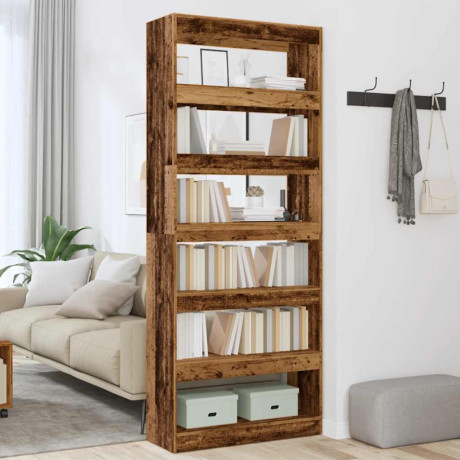 vidaXL Boekenkast/kamerscherm 80x30x198 cm oud houtkleurig afbeelding3 - 1