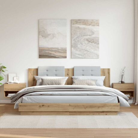 vidaXL Nachtkastjes 2 st wandgemonteerd artisanaal eikenkleur afbeelding3 - 1