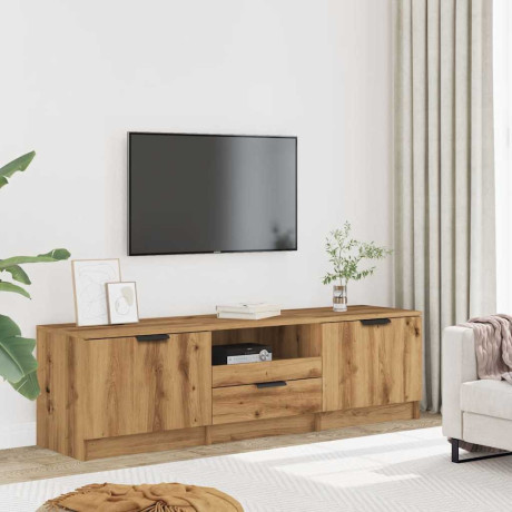 vidaXL Tv-meubel Artisan Eiken 140x35x40 cm Bewerkt Hout afbeelding3 - 1