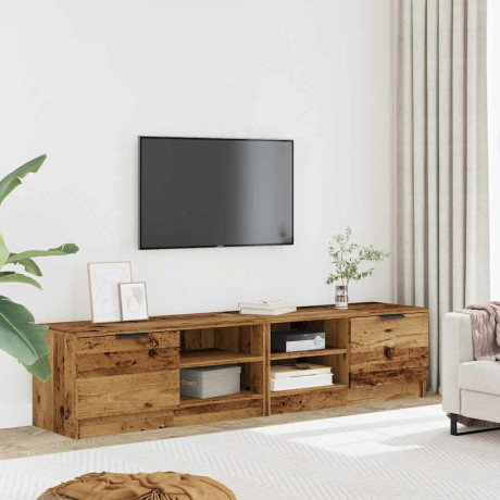 vidaXL Tv-meubels 2 st 80x35x36,5 cm bewerkt hout oud houtkleurig afbeelding3 - 1