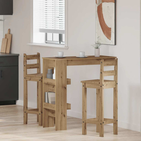 vidaXL Bartafel wandgemonteerd 102x45x103,5 cm bewerkt hout artisanaal afbeelding3 - 1