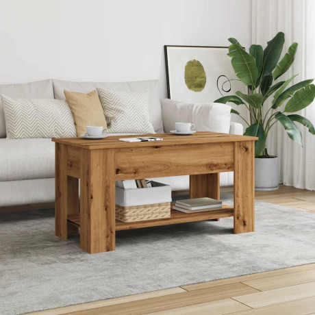 vidaXL Salontafel 101x49x52 cm bewerkt hout artisanaal eikenkleur afbeelding3 - 1