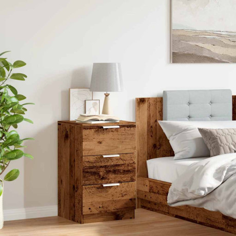 vidaXL Nachtkastje 40x36x65 cm bewerkt hout oud houtkleurig afbeelding3 - 1