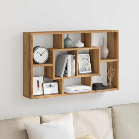 vidaXL Wandplank Artisan Eiken 85x16x52,5 cm Bewerkt Hout afbeelding3 - 1