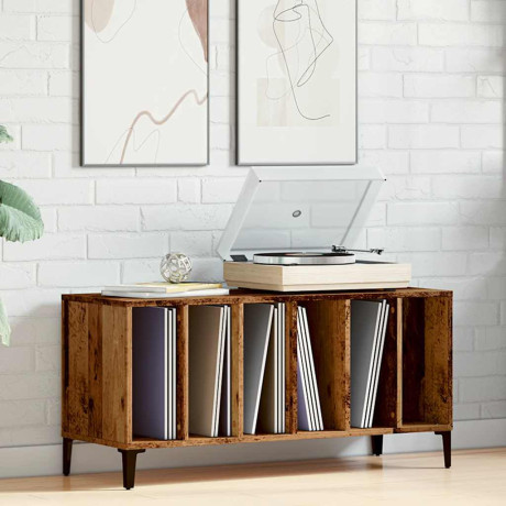 vidaXL Platenkast 100x38x48 cm bewerkt hout oud houtkleurig afbeelding3 - 1