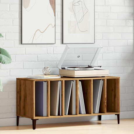 vidaXL Platenkast 100x38x48 cm bewerkt hout artisanaal eikenkleur afbeelding3 - 1