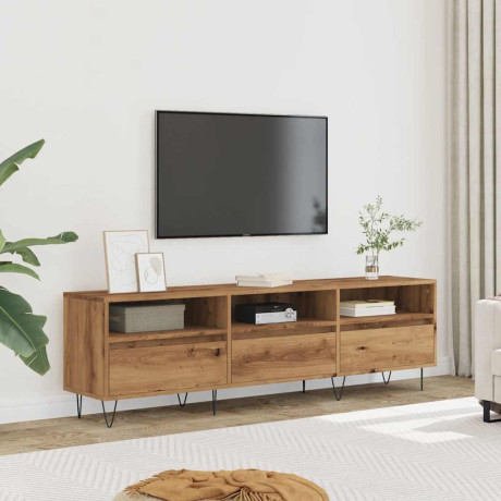 vidaXL Tv-meubel 150x30x44,5 cm bewerkt hout artisanaal eikenkleur afbeelding3 - 1