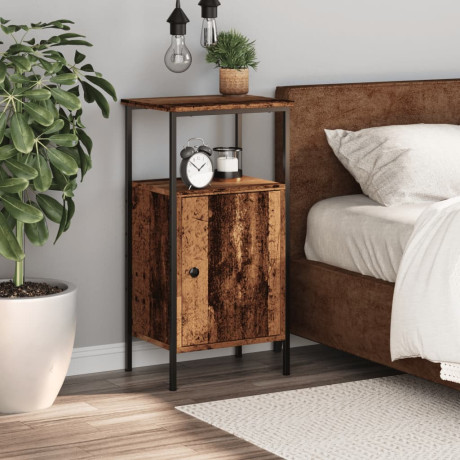 vidaXL Nachtkastje 41x31x80 cm bewerkt hout oud houtkleurig afbeelding3 - 1