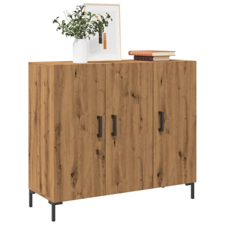 vidaXL Dressoir 90x34x80 cm bewerkt hout artisanaal eikenkleurig afbeelding3 - 1