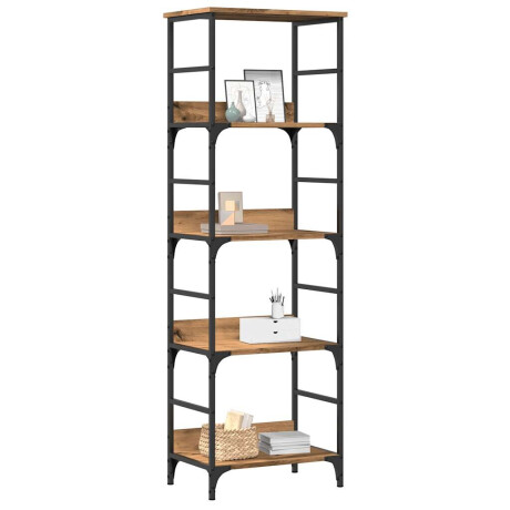 vidaXL Boekenrek 50x33x153 cm bewerkt hout artisanaal eikenkleurig afbeelding3 - 1
