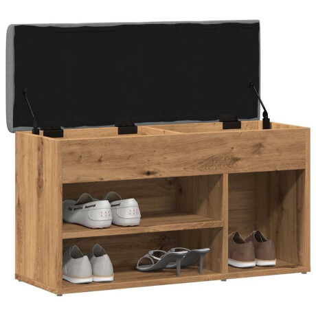 vidaXL Schoenenbank 82x32x45,5 cm bewerkt hout artisanaal eikenkleur afbeelding3 - 1