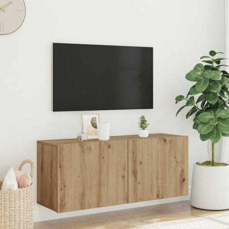 vidaXL Tv-meubel wandgemonteerd 100x30x41 cm artisanaal eikenkleurig afbeelding3 - 1