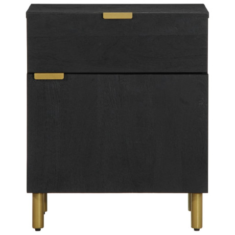 vidaXL Nachtkastje 50x33x60 cm bewerkt hout zwart afbeelding3 - 1