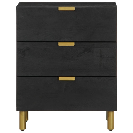 vidaXL Nachtkastje 50x33x62 cm bewerkt hout zwart afbeelding3 - 1