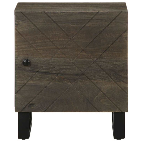 vidaXL Nachtkastje 40x33x46 cm massief mangohout zwart afbeelding3 - 1